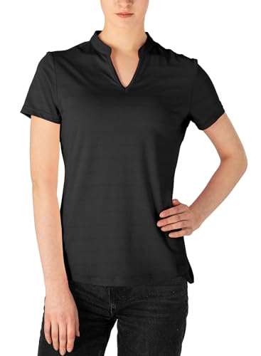 Image of Gopune Women's V Neck Golf Polo Shirts Collarless Short Sleeve Lightweight Quick Dry Tennis Running T-Shirts