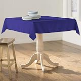 LA Linen Polyester Poplin Washable Square Tablecloth, Stain and Wrinkle Resistant Table Cover 58x58,