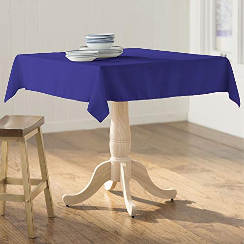 La Linen Polyester Poplin Washable Square Tablecloth, Stain And Wrinkle Resistant Table Cover 58X58, Fabric Table Cloth For Dinning, Kitchen, Party, Holiday 58 By 58-Inch, Royal Blue #TOP2