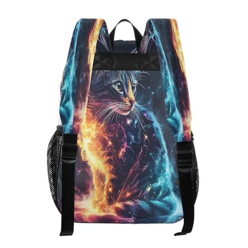 Space Starry Cat Clear Backpack Heavy Duty See Through Transparent PVC BookBag for Kids Boy Girl School Work3