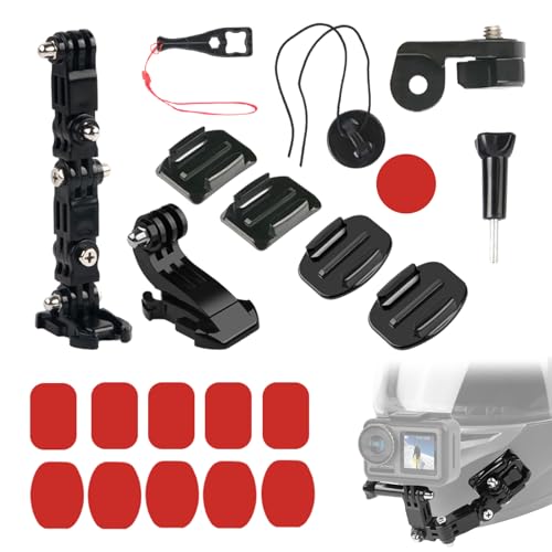 Soporte para Casco para Kit de Montaje, 20 Unidades, Aplicable A Go Pro Casco Soporte Universal para Teléfono Celular Kit, Cámaras de Acción, Rodamiento Giratorio de 3 Vías