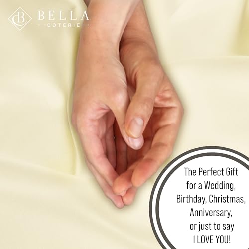 Image of Bella Coterie 6 Piece Luxury Bamboo Viscose King Size Sheet Set | 100% Organically Grown | Cooling for Hot Sleepers | 18 inch Deep Pocket | Soft & Hypoallergenic | 4 Pillowcases [Lemonade]