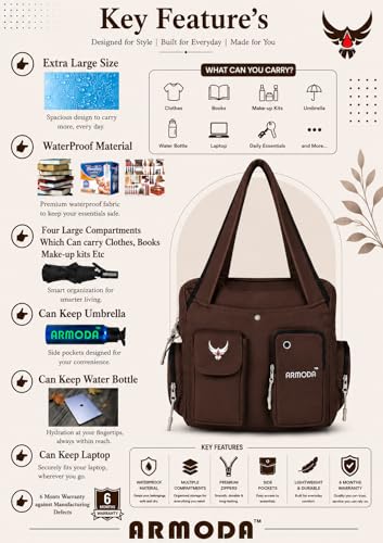 Image of ARMODA Double Pockets Glamour: Stylish Shoulder Bag for Ladies