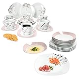 GESCHENK-IDEE Das hochwertige Tafel-Geschirr-Set 6 Personen ist auch ein tolles Geschenk als Erst-Ausstattung für die erste eigene Wohnung und zu Einzug Umzug Geburtstag Hochzeit oder Weihnachten