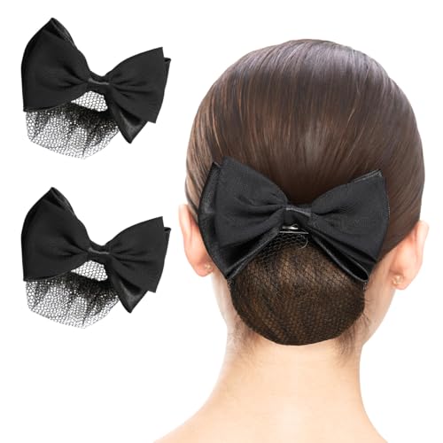 Ipetboom 2 Pzs Cubierta para Moño con Red y Pinzas para Cabello para Mujer Accesorios Elegantes para Trabajo Diario, Danza y Oficina miniatura 1