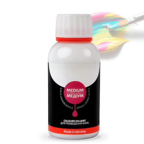 7 Artists Medium für Acrylfarben 250 ml Acrylbinder Transparent | Acrylmedium | Acryl Gloss Paint Medium Verdünner Acrylic | Blend Künstlerbedarf