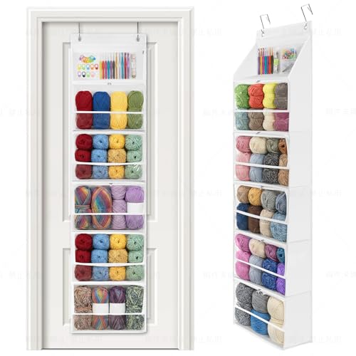 Yarn Storage Over The Door Hanging Yarn Storage Organizer Yarn Heaven Storage Bag | 6 Tiers Large Capacity Yarn Holder Yarn Organizers and Storage for Knitting Needles Crochet Accessories
