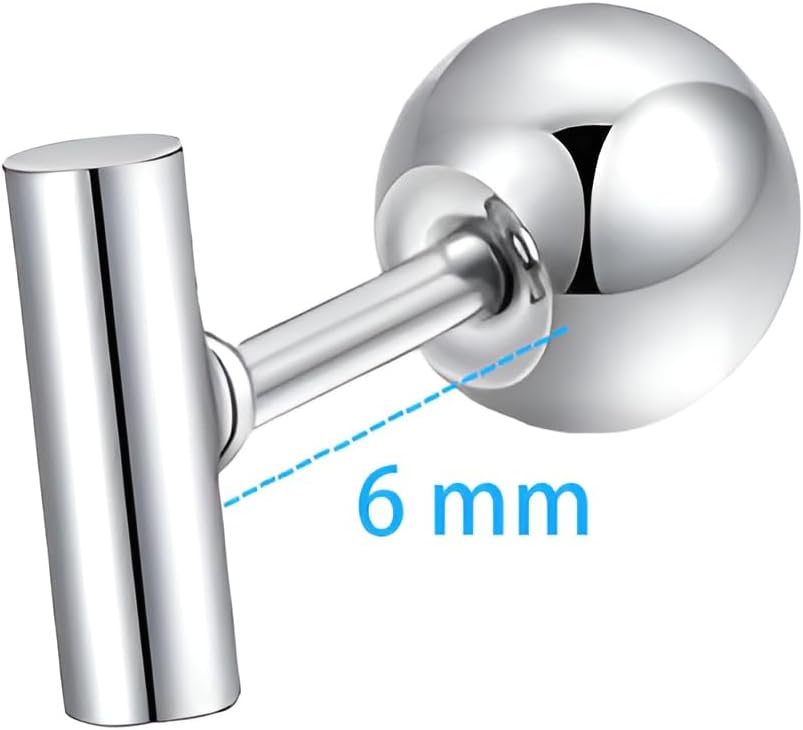 Stainless Steel Stud Earring 1 Pair Silvery Screw Back Earrings Screwback Hypoallergenic Cartilage Jewellery Helix Tragus Jewelry for Sensitive Ears Women Ladies Aretes De Mujer - Image 2