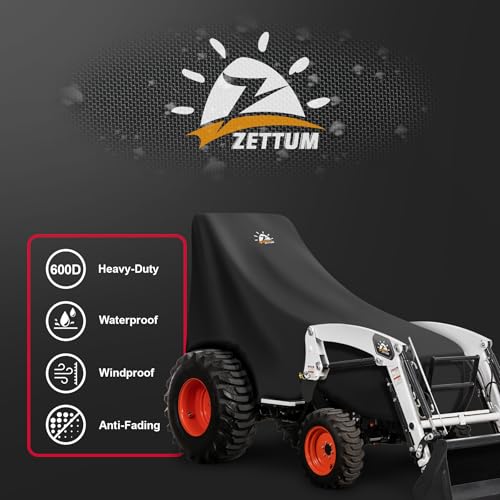 Zettum Tractor Cover - 600D Tractor Upper Body Cover, Waterproof Compact Tractor Operator & Hood Covers, Outdoor Protection for Seat & Controls, Compatible with John Deere, Kubota, Mahindra and More by Zettum - Image 5