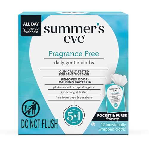 Summer's Eve Fragrance-Free Feminine Wipes, Gentle pH-Balanced Micellar Water Based Formula Helps...