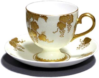Amazon 仲田錦玉 九谷焼 コーヒー碗皿 カップ ソーサー 白粒盛金葡萄 磁器 北山堂 カップ ソーサー オンライン通販