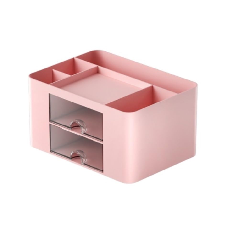 Organizer na Biurko Organizer Na Biurko Z 2 Szufladami Uchwyt Na Ołówki I Długopisy Na Biurko Śliczne Akcesoria Na Biurko Z Plastikowym Biurkiem Organizery na Biurko ( Color : B , Size : 10*14*19.5cm