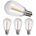 addlon LED Replacement Bulbs 1W S14 4 Pack Waterproof E17 Screw Base for Outdoor LED String Lights Shatterproof
