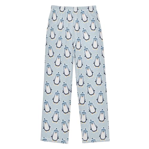 ZZXXB Winter Lovely Penguin Boys Long Pants Soft Trousers Elastic Waist Kids Lounge Bottoms with Pockets S-XL