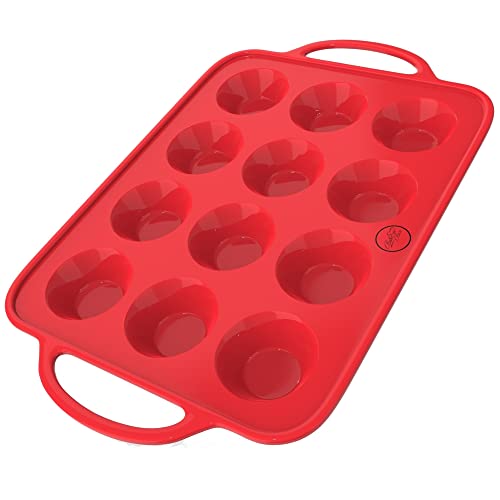 Bake Boss Silicone Mini Muffin Pan With Handles - Silicone Muffin Pans For Baking - Muffin Pans Nonstick 12 - Silicone Muffin Cups For Baking - Mini Muffin Tin #TOP22