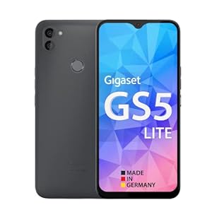 Gigaset GS5 LITE smartphone – Made in Germany – 48MP dual camera – 4500 mAh spare battery up to 350 hours standby – fast charging – Octa-Core processor – 4GB RAM+64GB – Android 12, dark titanium grey