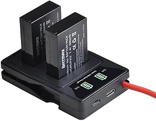 PowerTrust 2-Pack LP-E12 Battery and LED Charger Compatible with Canon EOS M50 Mark II, EOS M50, EOS M200, EOS M, EOS M2, EOS M10, M100, EOS 100D Digital Camera