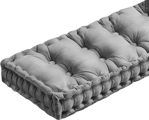 �����Ƌ�p�x���`�N�b�V���� 42x16�C���` �x���x�b�g �L�b�`���E�_�C�j���O �s�A�m�x���` ���ӃV�[�g�N�b�V���� �^�t�g���H �p�e�B�I�E�|�[�`�X�C���O�p���߃p�b�h(Gray,32x12x4in)