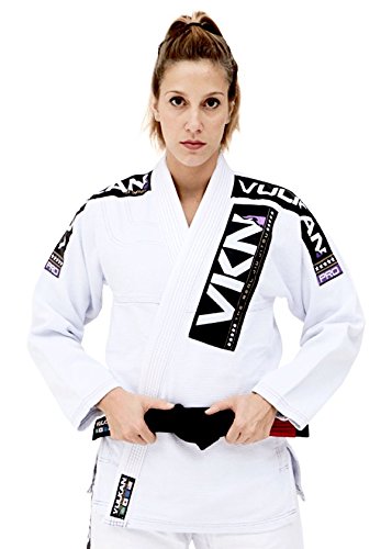 VulkanFight Company Brazilian Jiu Jitsu, Women’s BJJ SW Pro Light GI for Martial Arts Sports, White and Purple Patches, A2