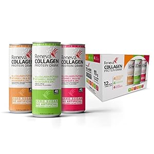 Reneva Collagen Protein Drink – 10g Collagen Peptides, Electrolytes, B-Vitamins, Zinc, and Zero Sugar (Variety Pack)