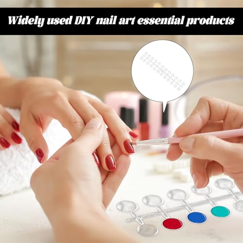 Nail Colour Display, 240 Pcs Clear Nail Swatches, Round Nail Art Color Display Chart, Nail Swatch Book with Adhesive Sticker Naill Display Card Sticks for Naill Polish Practice Designs Board - Image 5