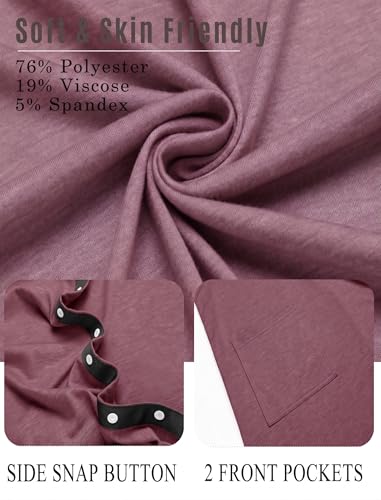 Image of Deyeek Women's Post Shoulder Surgery Hospital Gowns Tear Away Short Sleeve Full Open Side Snap Adaptive Clothing Nightgowns