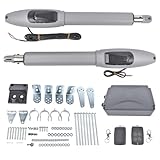 GELUOXI Automatic Dual Swing Gate Opener Kit with Remote Control Replacement for Doors up to 660lb*2 110V