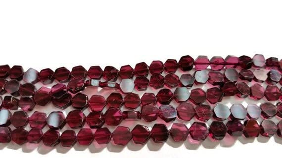 Grenat perles pièces plates 5-7mm en fil de 35cm pour création de bijoux d'exception