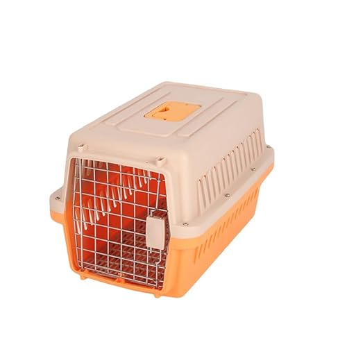 ペットキャリー 犬用クレート 犬用 キャリーバッグ ハードキャリー ペット キャリー ケース 飛行機 航空輸送ボックス 航空ケース ペットキャリーケース 犬猫兼用ハードクレート 旅行 航空輸送ボックス 旅行犬小屋 ポータブル猫ケージ ペット用品 (ブラウン