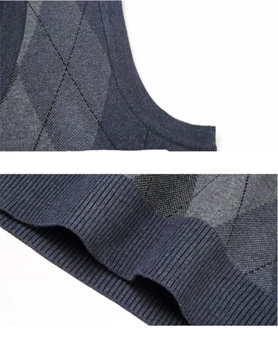 Mens Thickened Casual Sweater Tank Top Sleeveless V-Neck Warm Vest Comfortable Breathable Pullover4
