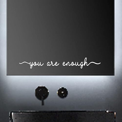 Miniatura 7 de ZLKAPT You are Enough - Calcomanía de vinilo de afirmación de espejo de 18 x 2.3 pulgadas, calcomanía de espejo con citas de positividad