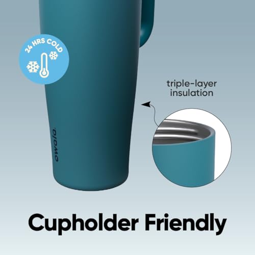 Image of Owala FreeSip Tumbler Insulated Stainless Steel Water Bottle with Built-in Straw and Side Handle, For Travel, Work, School, and Sports, 40oz, BPA Free, Leak Proof, Denim