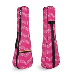Musical Note Pattern Concert Ukulele Bag,Case,23Inch 600D Waterproof Oxford Ukulele bags Cases Single Shoulder Backpack with Adjustable Straps (Pink) - Les Beatles, Paul McCartney, John Lennon, RIngo Starr, George Harrison