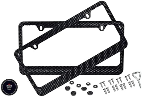 Popular Bling 7 Row Crystal Metal Chrome License Plate Frame with Screw Caps (2, Clear)