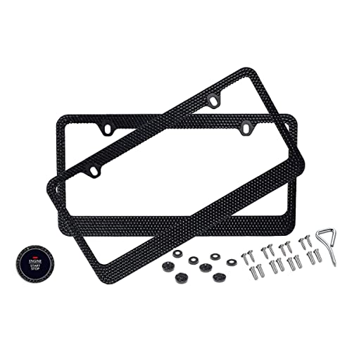 Popular Bling 7 Row Crystal Metal Chrome License Plate Frame With Screw Caps (2, Clear) #TOP3