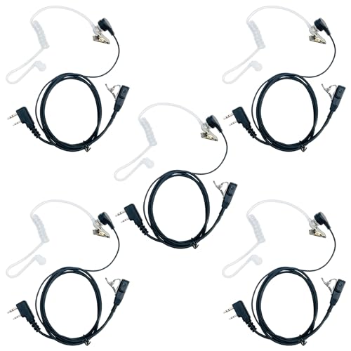 Earphmice �g�����V�[�o�[ �C���z�� �}�C�N�t�� PTT 2�s�� �G�A�A�R�[�X�e�B�b�N�`���[�u �C���z�� �w�b�h�Z�b�g Baofeng UV-5R Retevis H-777 RT21 RT22 Arcshell AR-5 �o���������@�ɑΉ� (5