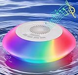 Vessena Wireless Speaker with Lights – X’mas Gifts for Teens Girls Boys, Stocking Stuffers for Women Men, IPX7 Waterproof Floating Pool Speaker, Portable Wireless Hot Tub Speaker for Outdoor