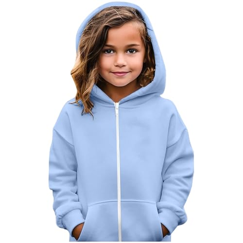 Sweat à capuche fille imprimé lettrage bleu ciel 4-5 ans