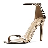 perixir Gold Heels for Women Strappy High Heels Sexy Prom Dressy Sandals Ankle Strap Heels Dainty Rope Stiletto Heel Size 6