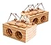 Trampa para Ratones, 2 Unidades, captura y caza reutilizable ratonera de madera de pino, para interior y exterior, trampa de ratones para eliminar ratones