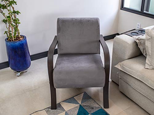 Kit 2 Poltronas Decorativas Cinza Gigante Móveis