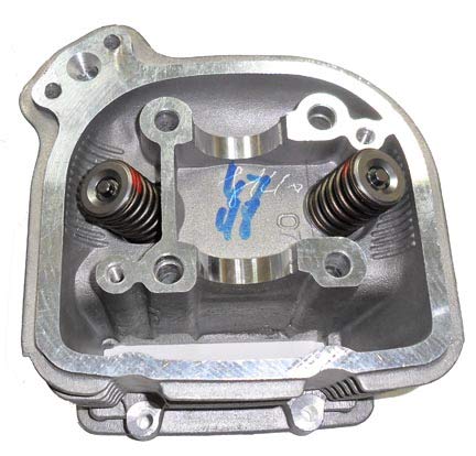 Cylinder Head Type 2 GY6-150 ATVs, GoKarts, Scooters H=73 B=57 Exhaust Angle 12deg (with valves and springs) Fits E-Ton Sport 150, Tomos Nitro 150, More