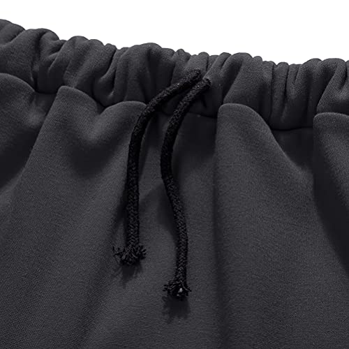 Xiaowhite Long Fleece Lined Winter Skirts Casual Elastic Waist Aline Maxi Warm Skirts (Dark Grey, XX-Large) - Image 4