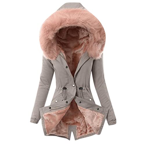 QHDDP Jacke Herbst Beige Daunenjacke Damen Weste Tex Jacke DüNne...