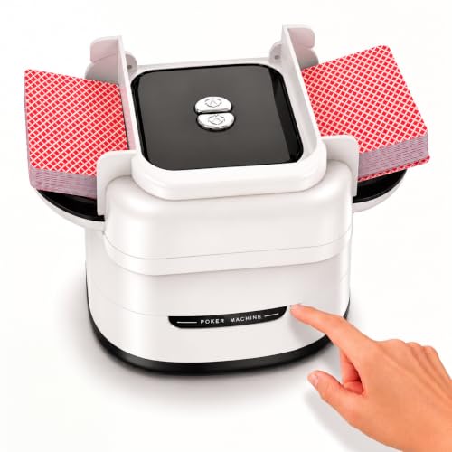 Automatic Card Shuffler for 1-4 Decks - USB-C Rechargeable Card Shuffler Machine with Dual Intelligent Modes - Whisper-Quiet & Fast Shuffling for Poker Bridge Blackjack and Family Game Nights