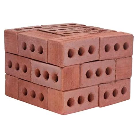 HUHU833 NEW 32Pcs Mini Cement Cinder Bricks Construction Set - Build with Real Bricks(Red) Cover