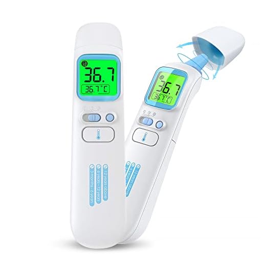 KALAOK Touchless termometer, pann- / örontermometer för baby beröringsfri infraröd, panna infraröd termometer Ingen Touch Digital Thermomete för vuxna barn och barn, 40 uppsättningar Minnesfunktion