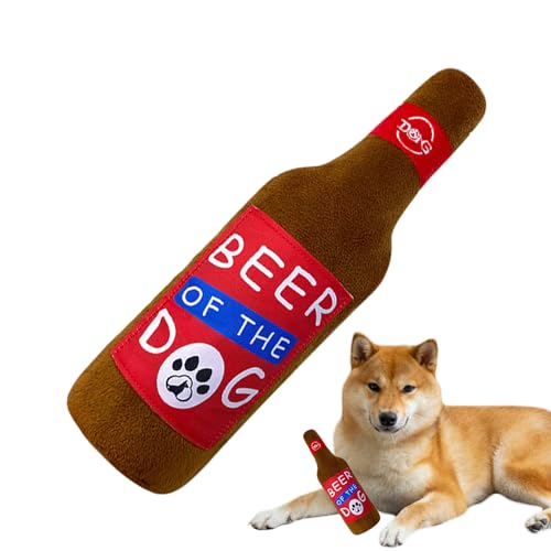 豪華なボトル犬のおもちゃ、犬のきしむおもちゃ瓶 | ぬいぐるみを噛むきしみのあるおもちゃ | ペット用品子犬の歯が生えるもの、攻撃的なチューダーのための濃縮インタラクティブゲーム