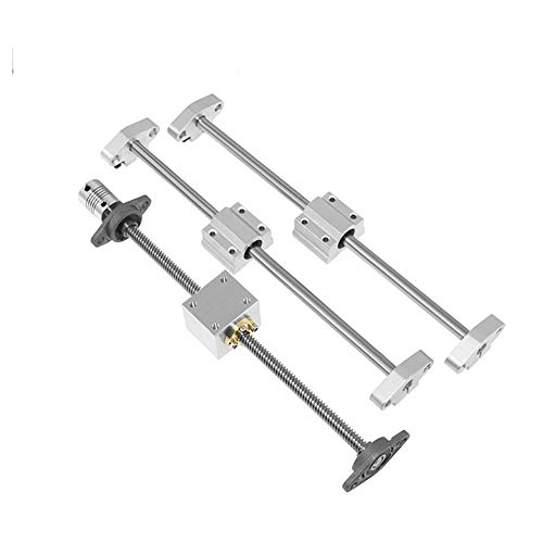 YUHYCOS Industrial Lead Screw Daoluogan 3D Printer Parts T8 Lead Screw 200mm 300mm 400mm 500mm Optical Axis KP08 KFL08 SCS8UU Coupling 5 * 8MM Bearing Mounting Bracket(Type B,350mm)