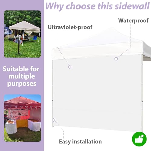 Image of Tradesparker 10x10 Pop Up Canopy Wall with Zipper, 86 inch Height Instant Canopy SunWall Tent Sidewalls for 10x10 Pop Up Tent,1 Pack Sidewall Only,Red
